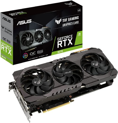 ASUS TUF Gaming NVIDIA GeForce RTX 3070 V2 OC Edition Graphics Card (PCIe 4.0, 8GB GDDR6, LHR, HDMI 2.1 , DisplayPort 1.4a, Dual Ball Fan Bearings, Military-Grade Certification...