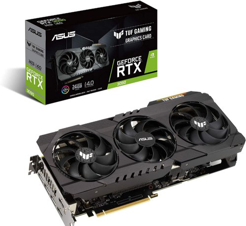 ASUS TUF Gaming NVIDIA GeForce RTX 3090 OC Edition Graphics Card (PCIe 4.0, 24GB GDDR6X, HDMI 2.1, DisplayPort 1.4a, Dual ball Fan Bearings, Military-grade Certification..