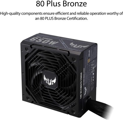 ASUS TUF GAMING 650W Bronze PSU, Power Supply(Axial-tech fan design, Dual Ball Fan Bearings, 0dB Technology, 80 PLUS Bronze Certification, 80cm 8-pin CPU Connector...