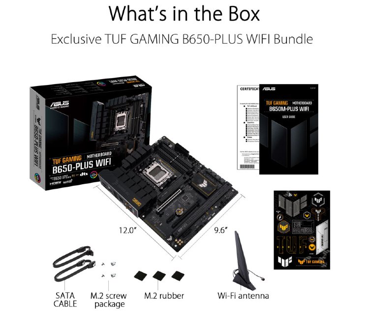 TUF Gaming B650-Plus WIFI Socket AM5 (LGA 1718) Ryzen 7000 Series ATX Gaming Motherboard...