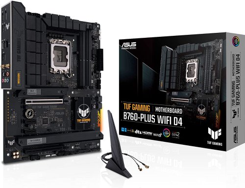 ASUS TUF GAMING B760-PLUS WIFI Intel B760 (13th and 12th Gen) LGA 1700 ATX motherboard with PCIe 5.0, three PCIe 4.0 M.2 slots, DDR4, Realtek 2.5Gb Ethernet, DisplayPort...