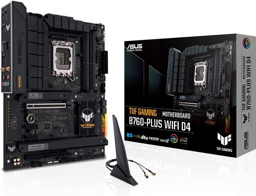ASUS TUF GAMING B760-PLUS WIFI Intel B760 (13th and 12th Gen) LGA 1700 ATX motherboard with PCIe 5.0, three PCIe 4.0 M.2 slots, DDR4, Realtek 2.5Gb Ethernet, DisplayPort...