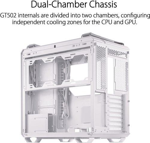 ASUS TUF Gaming GT502 White ATX Mid-Tower Computer Case with Front Panel RGB Button, USB 3.2 Type-C and 2x USB 3.0 Ports, 2- way Graphic Card Mounting...