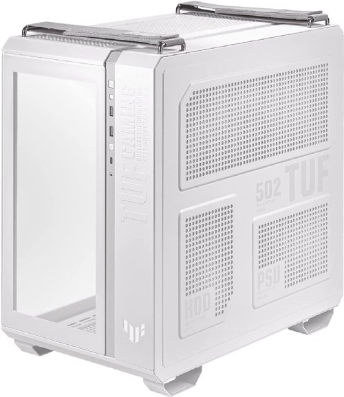 ASUS TUF Gaming GT502 White ATX Mid-Tower Computer Case with Front Panel RGB Button, USB 3.2 Type-C and 2x USB 3.0 Ports, 2- way Graphic Card Mounting...