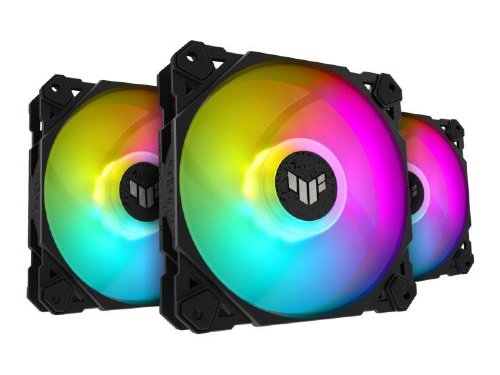 ASUS  TUF Gaming TF120 ARGB Chassis Fan 3-Pin Customizable LEDs Blade, Advanced Fluid Dynamic Bearing, 120mm PWM Control, Anti-vibration Pads, Double-layer