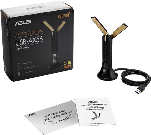 ASUS WiFi 6 AX1800 USB WiFi Adapter (USB-AX56) - Dual Band WiFI 6 client, 2x2 Support, Gaming & Streaming, Plug-and-Play, WPA3 Network Security, MU-MIMO, Beamforming...