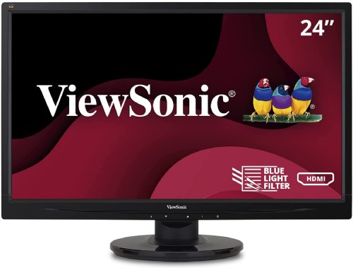 ViewSonic VA2446MH-LED 24 Inch Full HD 1080p LED Monitor with HDMI and VGA Inputs for Home and Office, VGA, HDMI...