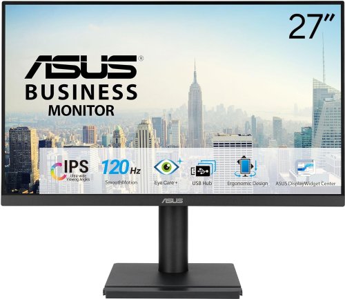 ASUS 27" 1080P Monitor (VA27DCP) - Full HD, IPS, 75Hz, USB-C 65W Power Delivery, Speakers, Adaptive-Sync/FreeSync, Eye Care, Low Blue Light, Flicker Free, VESA Mountable...