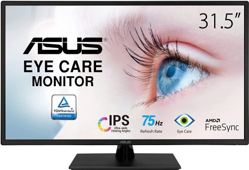 ASUS 31.5" 1080P Monitor (VA329HE) - Full HD, IPS, 75Hz, Adaptive-Sync, Eye Care, Low Blue Light, Flicker Free, HDMI, VGA, Wall Mountable, Tilt Adjustable, Black...