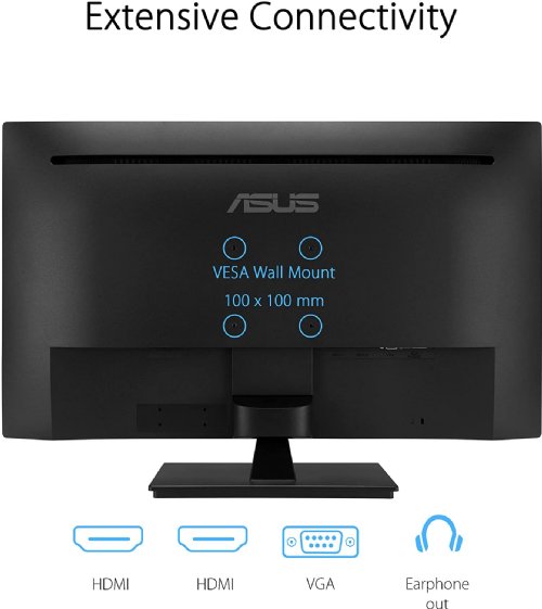 ASUS 31.5" 1080P Monitor (VA329HE) - Full HD, IPS, 75Hz, Adaptive-Sync, Eye Care, Low Blue Light, Flicker Free, HDMI, VGA, Wall Mountable, Tilt Adjustable, Black...
