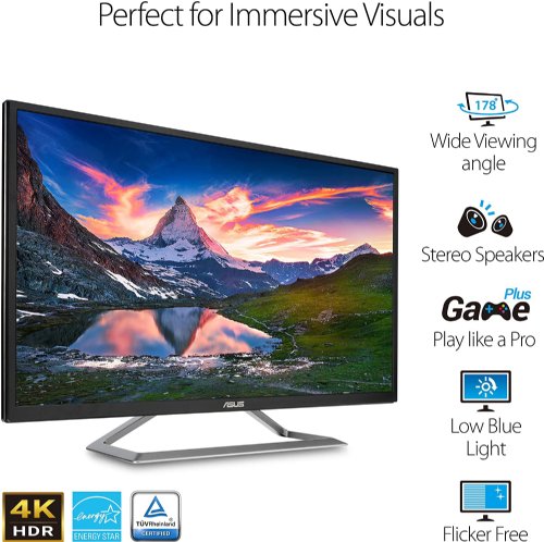 ASUS 31.5" HDR 4K (3840 x 2160)  Monitor, FreeSync, Eye Care, HDR10, 95% DCI-P3 color coverage, DisplayPort, HDMI x2 and stereo 2W speakers, 3 Year Warranty with ARR...