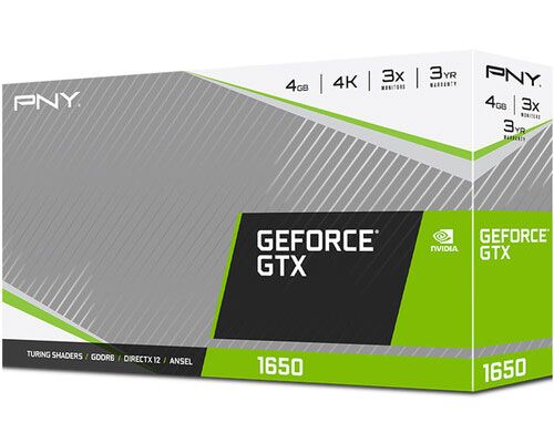 PNY GeForce GTX 1650 Dual Fan Graphics Card,  896 CUDA Cores, 4GB of GDDR6 VRAM, 128-Bit Memory Interface, Boostable up to 1590 MHz, 8 Gb/s Memory Speed,...