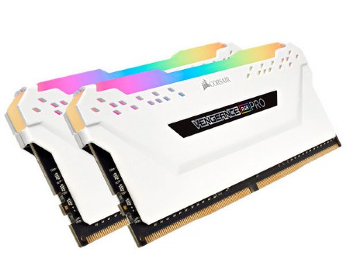 Corsair DDR4, 3600MHz 16GB 2 x 288 DIMM, Unbuffered, 18-19-19-39, Vengance RGB PRO White Heat spreader, RGB LED, 1.35V, XMP 2.0 (CMW16GX4M2C3600C18W) ...