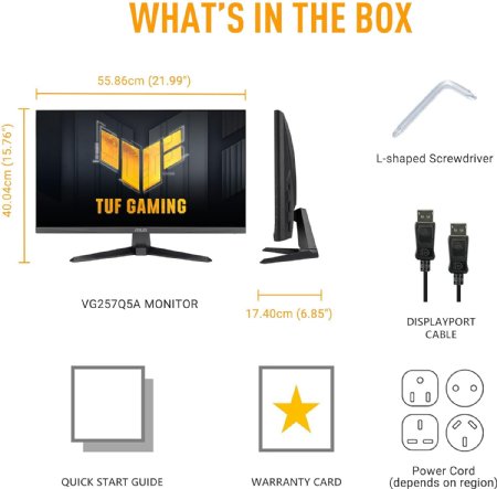 ASUS TUF Gaming 24.5 Gaming Monitor, FHD LED Display, HDR Capable, Vertical Alignment(VA) Technology, 2 x 2W Speaker, DisplayPort 1.4, (HBR2) HDMI(v2.0), Earphone Jack ...