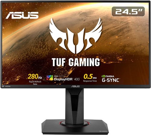 ASUS TUF Gaming 24.5 1080P HDR Monitor VG258QM -  Full HD, 280Hz (Supports 144Hz), 0.5ms, Extreme Low Motion Blur Sync, G-SYNC Compatible, DisplayHDR 400, ...