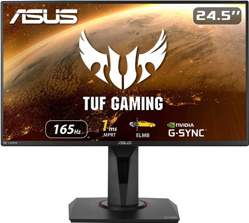 ASUS TUF Gaming VG259QR 24.5 Gaming Monitor, 1080P Full HD, 165Hz (Supports 144Hz), 1ms, Extreme Low Motion Blur, G-SYNC Compatible ready, Eye Care, Displa...