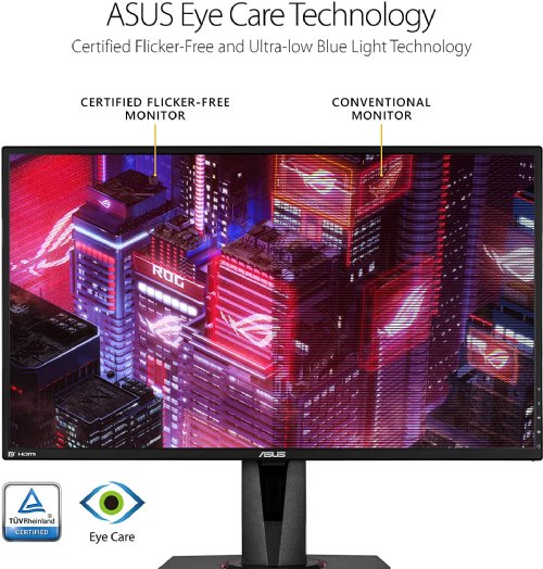 ASUS TUF Gaming 27 1440P HDR Gaming Monitor (VG27AQ) - QHD (2560 x 1440), 165Hz (Supports 144Hz), 1ms, Extreme Low Motion Blur, Speaker, G-SYNC Compatible...