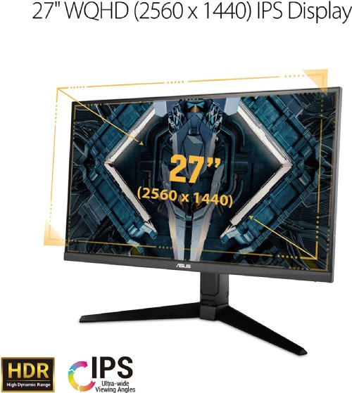 ASUS TUF Gaming VG279QL1A 27 HDR Gaming Monitor, 1080P Full HD, 165Hz (Supports 144Hz), IPS, 1ms, FreeSync Premium, DisplayHDR 400, Extreme Low Motion Blur...