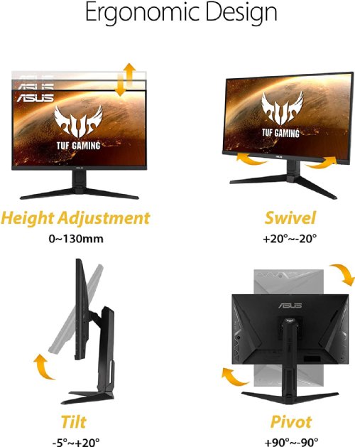 ASUS TUF Gaming VG279QL1A 27 HDR Gaming Monitor, 1080P Full HD, 165Hz (Supports 144Hz), IPS, 1ms, FreeSync Premium, DisplayHDR 400, Extreme Low Motion Blur...