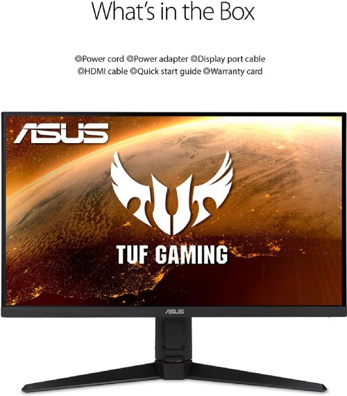 ASUS TUF Gaming VG259QR 24.5 Gaming Monitor, 1080P Full HD, 165Hz (Supports 144Hz), 1ms, Extreme Low Motion Blur, G-SYNC Compatible ready, Eye Care, Displa...