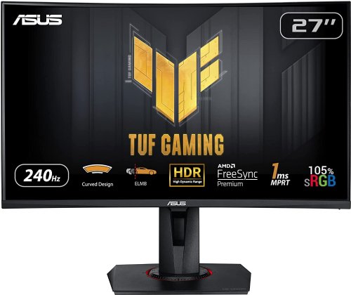 ASUS 27" 1080P TUF Gaming Curved HDR Monitor (VG27VQM) - Full HD, 240Hz, 1ms, Freesync Premium, Speakers, Eye Care, HDMI, DisplayPort, USB, Height Adjustable...