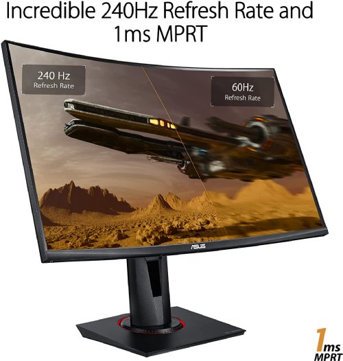 ASUS 27" 1080P TUF Gaming Curved HDR Monitor (VG27VQM) - Full HD, 240Hz, 1ms, Freesync Premium, Speakers, Eye Care, HDMI, DisplayPort, USB, Height Adjustable...