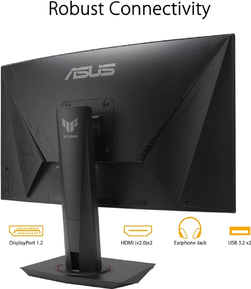 ASUS 27" 1080P TUF Gaming Curved HDR Monitor (VG27VQM) - Full HD, 240Hz, 1ms, Freesync Premium, Speakers, Eye Care, HDMI, DisplayPort, USB, Height Adjustable...