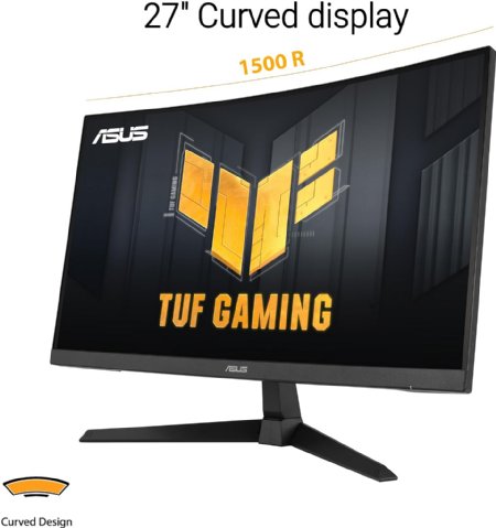 ASUS TUF Gaming 27in 1440P Curved HDR Gaming Monitor - QHD (2560 x 1440), 180Hz, 0.5ms, 1500R, Extreme Low Motion Blur, FreeSync, 90% DCI-P3, Shadow Boost ...