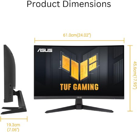 ASUS TUF Gaming 27in 1440P Curved HDR Gaming Monitor - QHD (2560 x 1440), 180Hz, 0.5ms, 1500R, Extreme Low Motion Blur, FreeSync, 90% DCI-P3, Shadow Boost ...