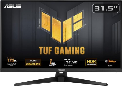 ASUS TUF Gaming 31.5" 1440P HDR Monitor (VG32AQAY1A) - QHD (2560 x 1440), 170Hz, 1ms, Extreme Low Motion Blur, FreeSync Premium, DisplayPort, HDMI, HDR-10, Shadow Boost...
