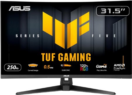 TUF Gaming 31.5in 1080P Curved HDR Monitor - Full HD, 1500R, 250Hz, 0.5ms, Extreme Low Motion Blur Sync, FreeSync Premium, 120% sRGB, DisplayWidget Center ...