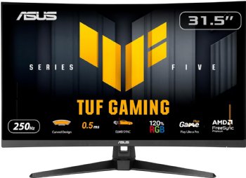 TUF Gaming 31.5in 1080P Curved HDR Monitor - Full HD, 1500R, 250Hz, 0.5ms, Extreme Low Motion Blur Sync, FreeSync Premium, 120% sRGB, DisplayWidget Center ...