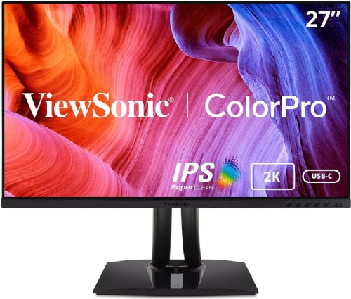 ViewSonic VP2756-2K 27 Inch Premium IPS 1440p Ergonomic Monitor with Ultra-Thin Bezels, Color Accuracy, Pantone Validated, HDMI, DisplayPort and USB Type C for Professional....