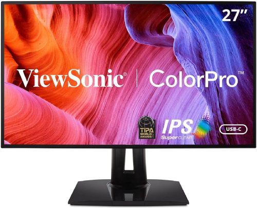 ViewSonic VP2768a ColorPro 27 Inch 1440p IPS Monitor with 100% sRGB, Rec 709, USB C (90W), RJ45, Color Blindness Mode, Hardware Calibration for Photo and Graphic Design...