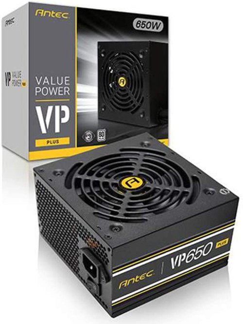 Antec VP Plus Series VP650 Plus 650W ATX12V / EPS12V 80 Plus Certified Non-Modular Active PFC Power Supply, 85% efficient and is 80 Plus standard certified...(VP650 PLUS)