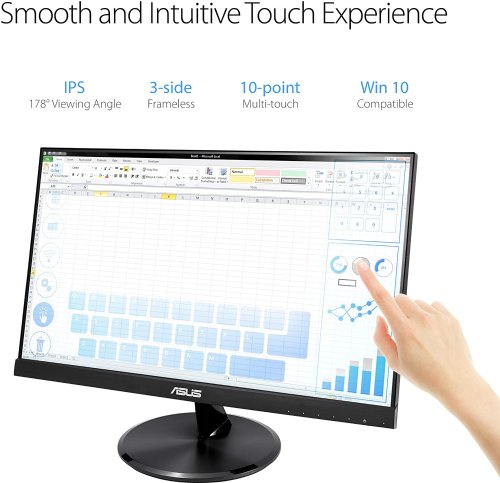 ASUS VT229H, 21.5in Full HD(1920x1080) IPS Eye Care 10-point Touch Monitor, 0.2482 mm Pixel Pitch, 250cd/M2, 1, 000:1, 16.7M Colors, 5ms (Gray to Gray), HDMI(v1.4...