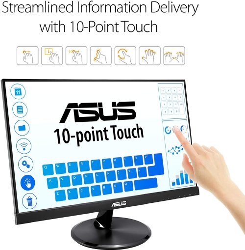 ASUS VT229H, 21.5in Full HD(1920x1080) IPS Eye Care 10-point Touch Monitor, 0.2482 mm Pixel Pitch, 250cd/M2, 1, 000:1, 16.7M Colors, 5ms (Gray to Gray), HDMI(v1.4...