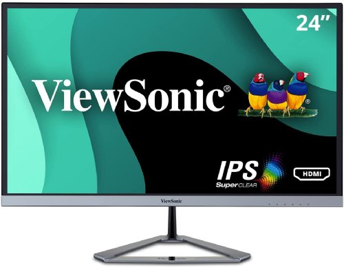 Viewsonic 24  Full HD Ultra-Slim Monitor, SuperClear IPS Panel Technology, Versatile HDMI, Displayport, and VGA inputs, Dual Integrated Speakers. (VX2476-S ...