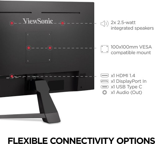 ViewSonic VX2767U-2K 27 Inch 1440p IPS Monitor with 65W USB C, HDR10 Content Support, Ultra-Thin Bezels, Eye Care, HDMI, and DisplayPort Input..