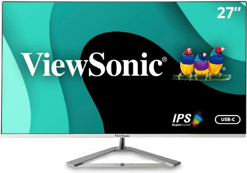 Viewsonic 27" 4K IPS UHD Thin-Bezel IPS (3840 x 2160) Monitor with USB-C, Ultra HD Resolution, 65W USB C, HDR10 Content Support, Thin Bezels, HDMI and DisplayPort...