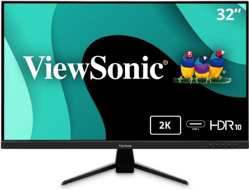 ViewSonic VX3267U-2K 32 Inch 1440p IPS Monitor with 65W USB C, HDR10 Content Support, Ultra-Thin Bezels, Eye Care, HDMI, and Displayport Input..