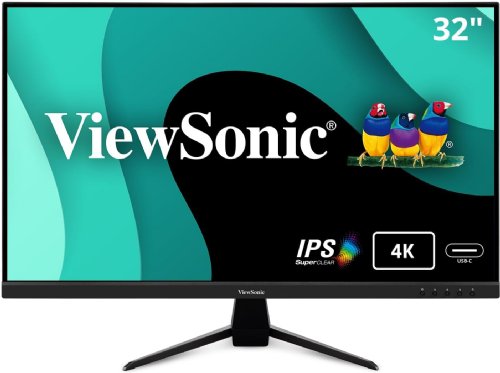 ViewSonic VX3267U-4K 4K UHD 32 Inch IPS Monitor with 65W USB C, HDR10 Content Support, Ultra-Thin Bezels, Eye Care, HDMI, and DisplayPort Input..
