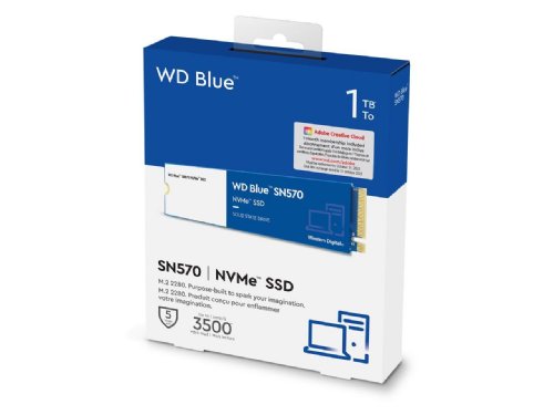 Western Digital Blue 1TB WD SN570 NVMe Internal Solid State Drive SSD - Gen3 x4 PCIe 8GB/s, M.2 2280, Up to 3,500 MB/s...