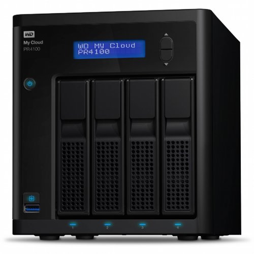 Western Digital 32TB (My Cloud) PR4100, 4-Bay NAS Server (4 x 8TB) (WDBNFA0320KBK-NESN) ...