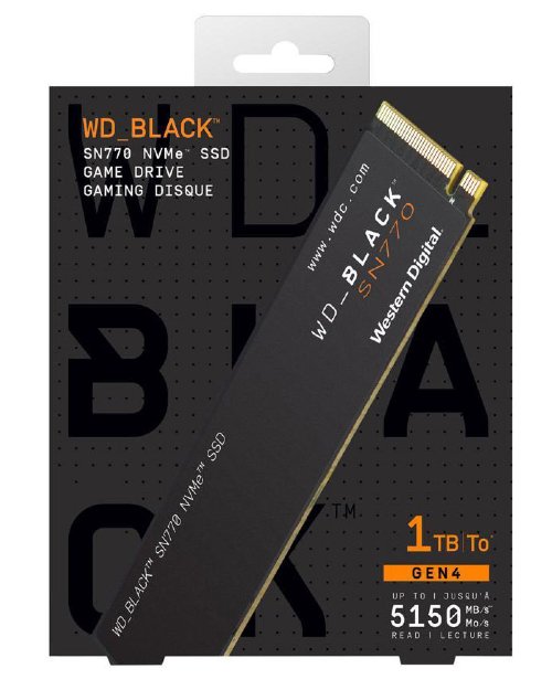 Western Digital Black 1TB SN770 NVMe Internal Gaming SSD Solid State Drive - Gen4 PCIe, M.2 2280, Up to 5,150 MB/s ...