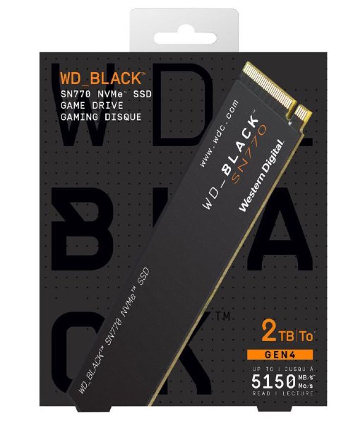 Western Digital Black SN770 M.2 2280 2TB PCIe Gen4 16GT/s, up to 4 Lanes Internal Solid State Drive (SSD)...