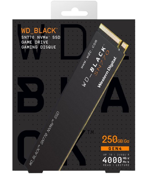 Western Digital Black 250GB SN770 NVMe Internal Gaming SSD Solid State Drive - Gen4 PCIe, M.2 2280, Up to 4,000 MB/s...