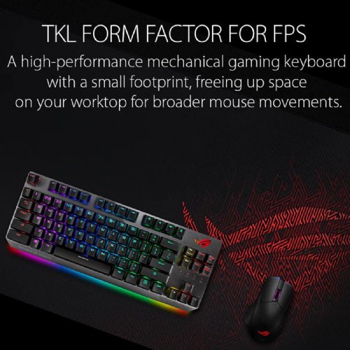 ASUS ROG Strix Scope TKL wired mechanical RGB gaming keyboard for FPS games, Cherry MX Brown switches, aluminum frame, Aura Sync lighting, 1 Year Warranty...