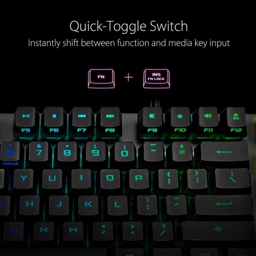 ASUS ROG Strix Scope RX gaming keyboard, ROG RX Optical Mechanical Switches, all-round Aura Sync RGB illumination, IP56 water and dust resistance, USB 2.0 ...