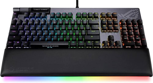 ASUS ROG Strix Flare II Animate 100% RGB Gaming Keyboard - Hot-swappable, ROG NX Red Linear Switches, Customizable LED Display, PBT Keycaps, Acoustic Dampening Foam...